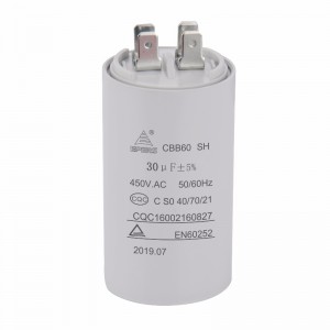 30uf 450V SH S0 50/60Hz CQC CBB60 capacitor for air conditioning