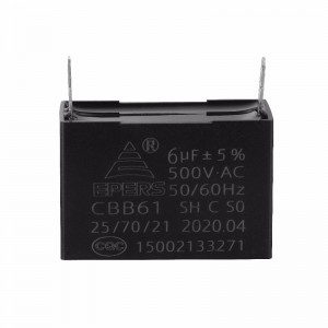 6uf 500V SH S0 C 50/60Hz EPERS cbb61 capacitor for air conditioning