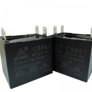 7+3uf 450V 25/70/21 CQC 50/60Hz SH S0 C cbb61 capacitor for super fan